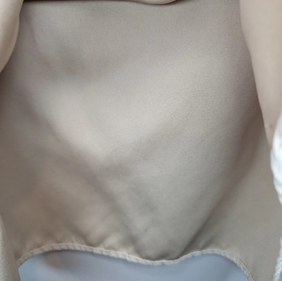 Vintage Cherokee 1/4 Button Down Collared Top Cream Neutral Women  Large - Picture 6 of 8